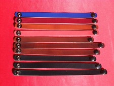  BRT10 Ten 1/2" DYED TOP  SIDES LEATHER BRACELETS - CHOICE OF COLOR  LENGTH 