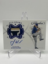 2019 PANINI FLAWLESS BASEBALL JOSH HADER 03/15 PATCH AUTO AS-JH BREWERS