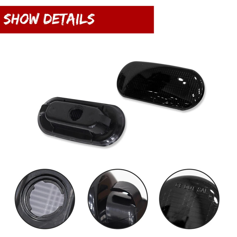 Kit de 2 piezas de carcasas de luz de marcador lateral para parachoques trasero con lente ahumada para VW Beetle 98-05 Foto 2 de 4