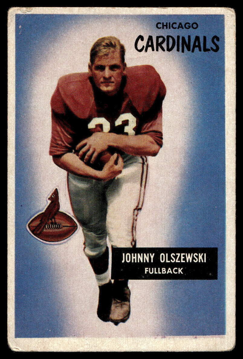 1955 Bowman #3 Johnny Olszewski Chicago Cardinals Low Grade crease