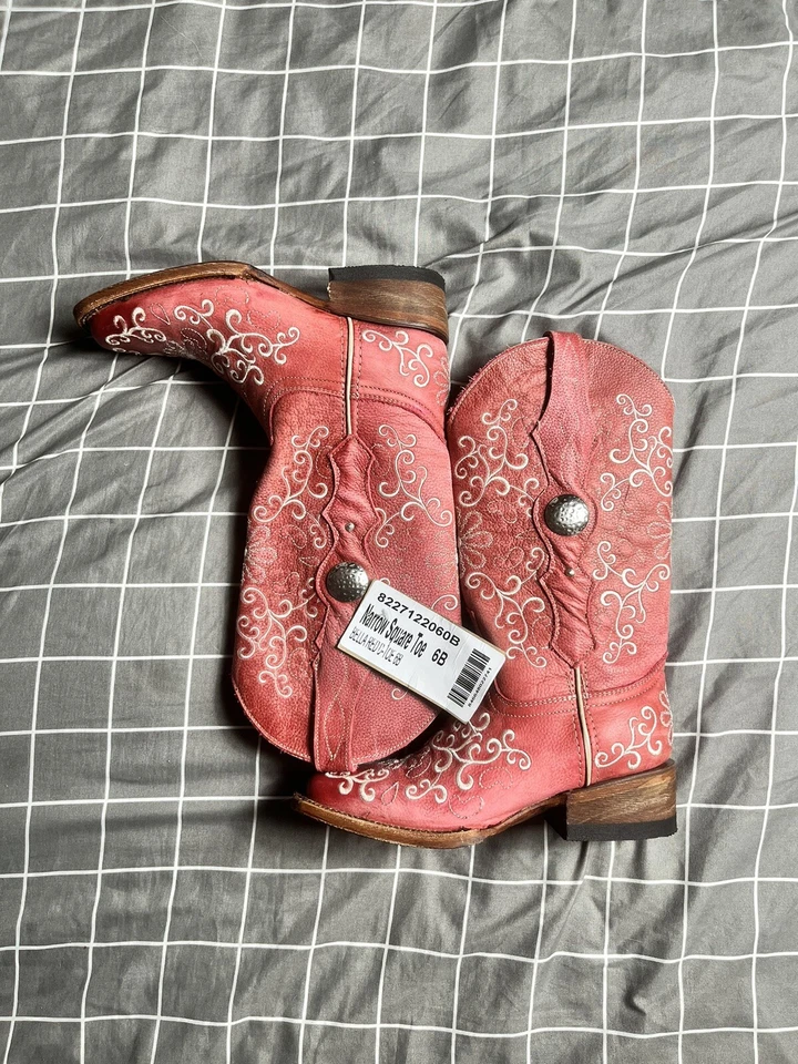 Botas de cuero para mujer Ferrini Bella hechas a mano rojas talla 6 Foto 3 de 4