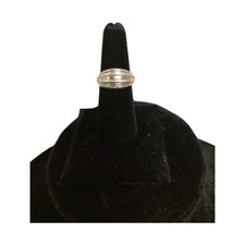 Vintage925 Sterling Silver Raised Ribbed Dome Ring Size 6.5, 5.8gr