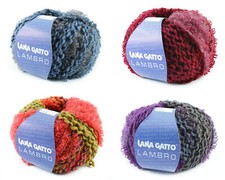 (66€/kg) 50g Weiches Effektgarn LAMBRO von LANA GATTO Wolle + Mohair 70m / 50g