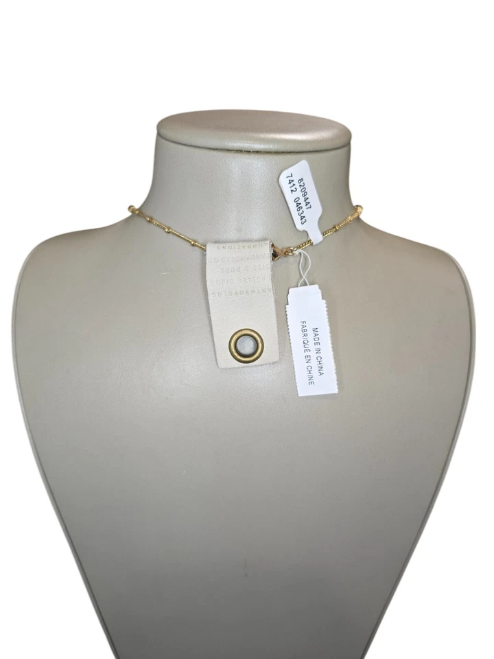 Anthropologie Women's Gray Stone Beaded Gold Tone Tassel Necklace NWT - Image 3 of 3