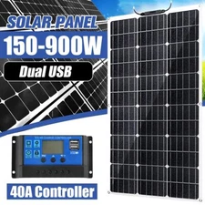 900W Solar Panel Kit 12V with 40A Solar Charge Controller Dual 5V USB Outputs
