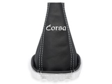 SCHALTMANSCHETTE FÜR OPEL CORSA D 2006-2014 SCHALTSACK STICKEREI FADEN WEISS