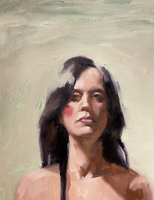 Portrait Study: oil on canvas 9x12 woman