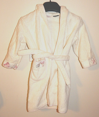 BLUMARINE BABY 100% COTTON HOODED BATH ROBE MADE IN ITALY AUTHENTIC
