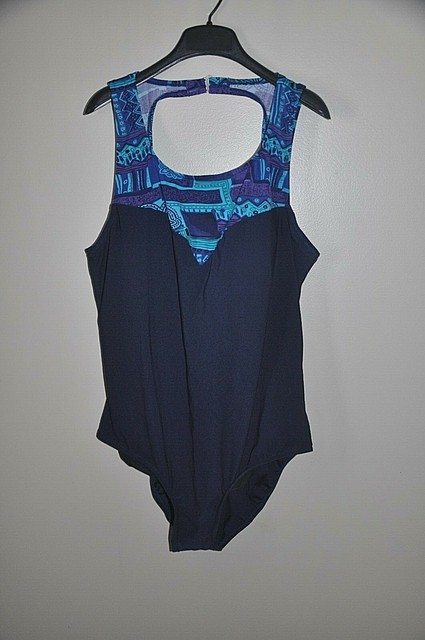 Dressbarn 22w 1 Piece Swimsuit Halter Twist Bandeau Dress Barn
