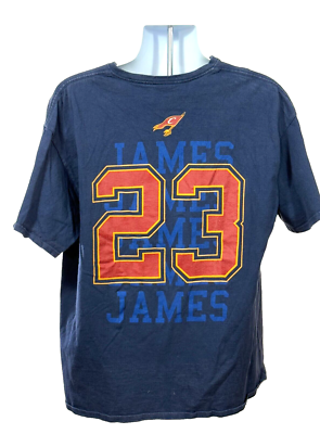 Lebron James #23 Cleveland Cavaliers 2XL Blue Cotton Short Sleeve