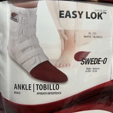 Swede-O Easy Adjustable Lok Ankle Brace White XL New Sealed