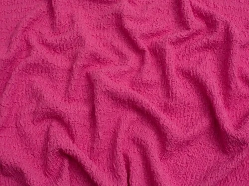 Minerva Core Range Popcorn Textured Stretch Knit Fabric Hot Pink per metre