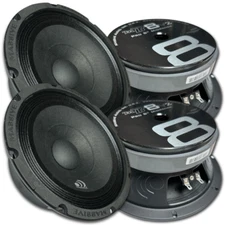 4x Massive Audio MB8 8" Mid-Bass Car Speakers - 175 Watts Rms 4-ohm Loudspeakers