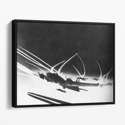 B17 Airplane World War Two Planes Air Force USA Canvas Wall Art Print