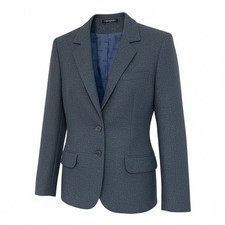 Vintage Yves Saint Laurent 90s BLUE TWEED Wool Blazer Jacket YSL SZ 4/6