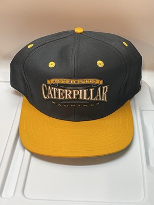 NwtCAT Authentic Caterpillar Machines Tonkin Black Snapback Hat Cap Vintage New