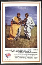 WW2 Postcard: Two Paratroopers with Their Parachutes After a Practice Raid