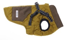 Dog Jacket for Winter, Windproof Dog Vest Coat With Harness NEW S Olive Green