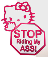 Hello Kitty Stop Riding My A Decal Waterproof Stickers Laptop Car Accessories