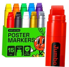 Poster Markers Jumbo Set Acrylic Markers with 15mm Wide Jumbo 10 Multicolor