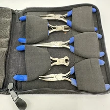 Craftsman Mini Plier Set of 5 with Case Needle Nose Wire Cutters