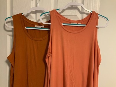 NEW LOT OF LOGO LAYERS WOMENS PLUS SIZE 1X LACE BOTTOM TANK TOPS, LORI GOLDSTEIN