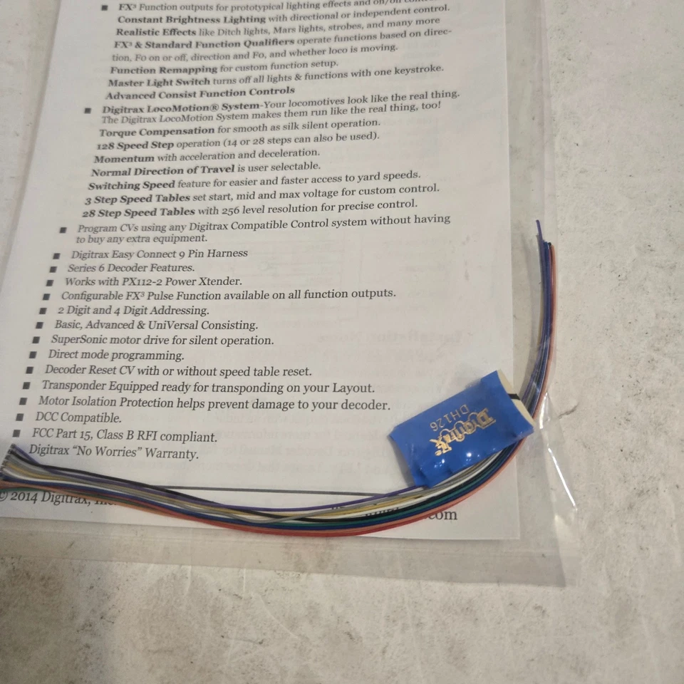 Digitrax DH126D HO DCC Decoder. New. Sealed. - Image 2 of 4