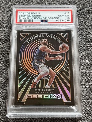 2021 PANINI OBSIDIAN STEPHEN CURRY TUNNEL VISION EE ORANGE 🟠 /35 💎PSA 10💎📈🔥