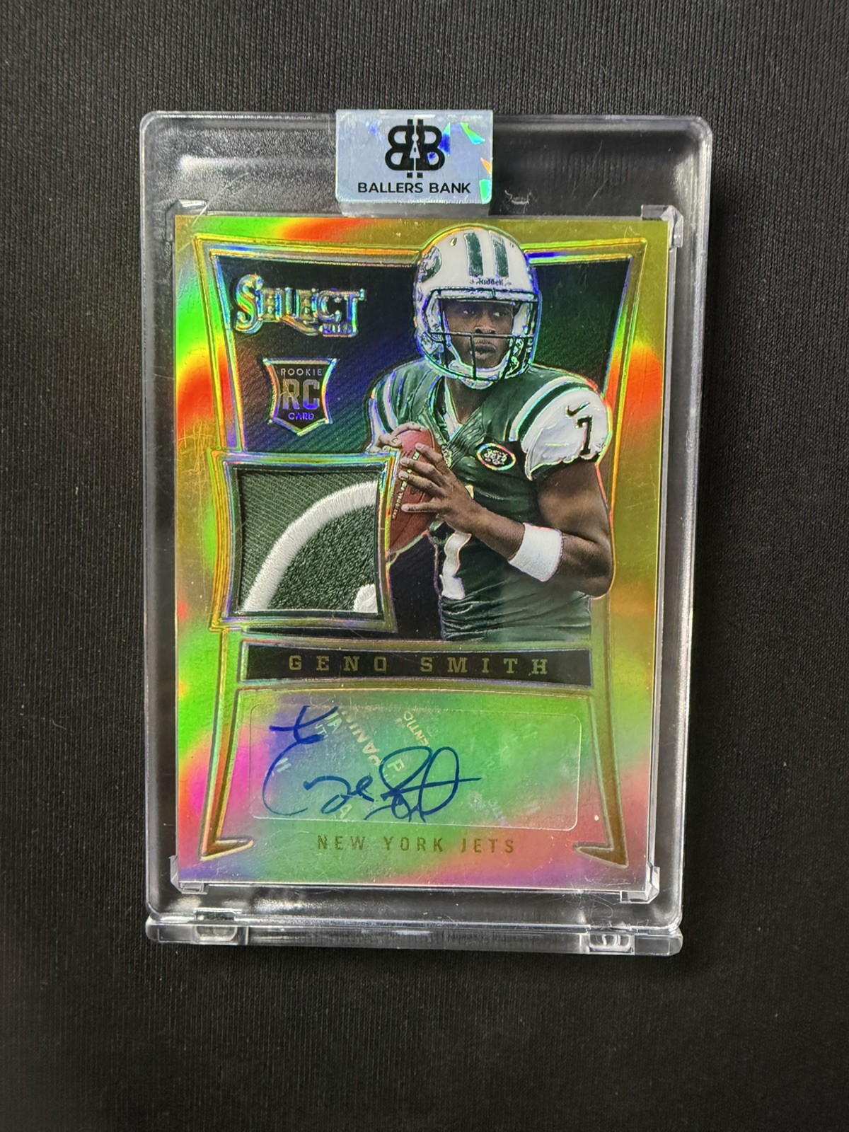 Geno Smith 2013 Panini Select Rookie Jersey Auto RPA Gold Prizm /10 JETS