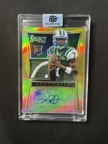 Geno Smith 2013 Panini Select Rookie Jersey Auto RPA Gold Prizm /10 JETS