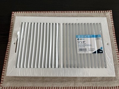EZ-FLO 14x8 White Air Vent Cover for Wall and Ceiling 2-Way Register #61662