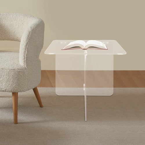 Acrylic Side Table, End Table, Free Standing Clear Modern Bedside Table