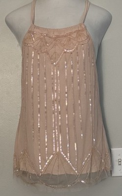 Vintage Y2K Vanity Beaded Halter Blouse Top Ornate Fairy Boho Chic Casual NWT