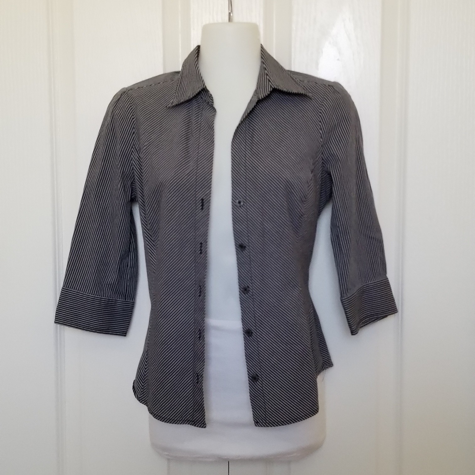 Express Design Studio Striped Button-Down Shirt B… - image 4