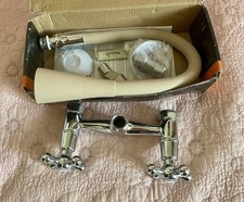 New Kitchen Tap Chrome Flexible Spout Wall Mounted Cross Heads