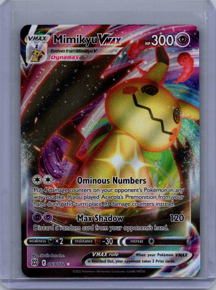 Mimikyu VMAX 069/172 - Pokemon Brilliant Stars Sword Shield Ultra Rare Card NM