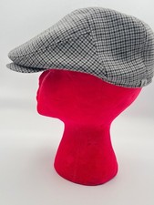 Kangol Heritage Houndstooth Flat Cap Wool Ivy Hat - Size Small Grey/Black