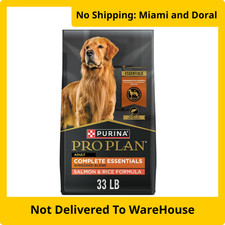 Genuine Purina Pro Plan Salmon & Rice Adult Dog Food Complete Essentials 33 lb 1.67 per pound