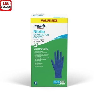 Nitrile Examination Gloves Disposable Powder Free Textured Grip 200 Count New