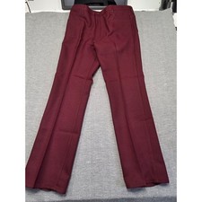 Wrangler 82BR Wrancher Dress Jeans Mens 42x34 Burgundy Wine Polyester Trousers