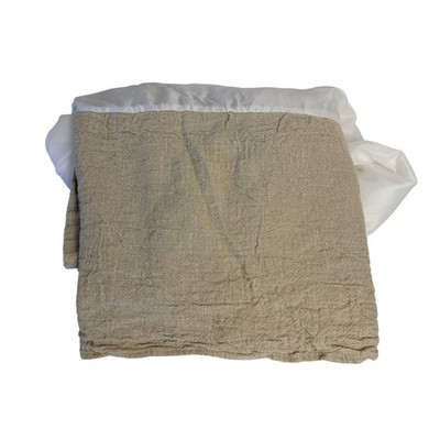 Linen Queen Bed Skirt Taupe Beige Textured 13'' Drop Split Corner 60 x 80 Neutral