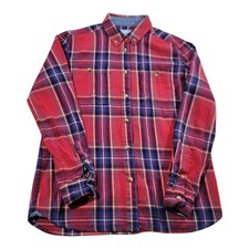 Penfield Trailwear Shirt Mens Medium Button Up Flannel Red Plaid Cotton