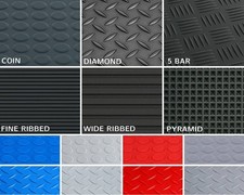 Heavy Duty Rubber and PVC Matting Flooring Garage Non Slip Gym Van 3mm Thick