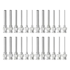 24 Pcs 1" 6 Different Gauge Blunt Tip Dispensing Needles Silver