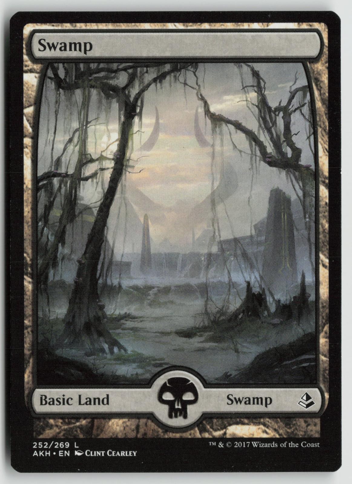 Swamp (252) - Full Art Lightly Played 252 Amonkhet Magic: The Gathering