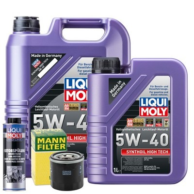 Motoröl 5W40 LIQUI MOLY Synthoil High Tech 6L +MANN Ölfilter +Spülung