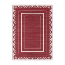 The Pioneer Woman PWS328081717624 Red Scallop Outdoor Rug, 5-ft x 7-ft
