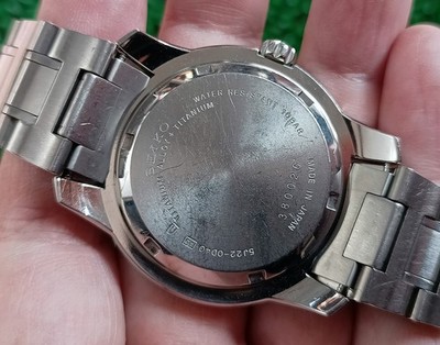 Nice Seiko Brightz 5J22-0D40 Kinetic Auto Relay Japan Titanium