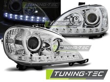 LED Tagfahrlicht Design Scheinwerfer f&uuml;r Mercedes Benz ML W163 98-01 chrom