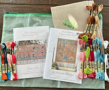 Beach Summer Counted Cross Stitch Bundle 2 Patterns Fabric Floss Bag NEW
